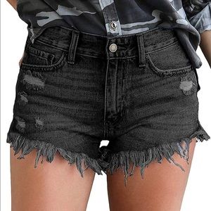 NEW Stretchy black denim shorts